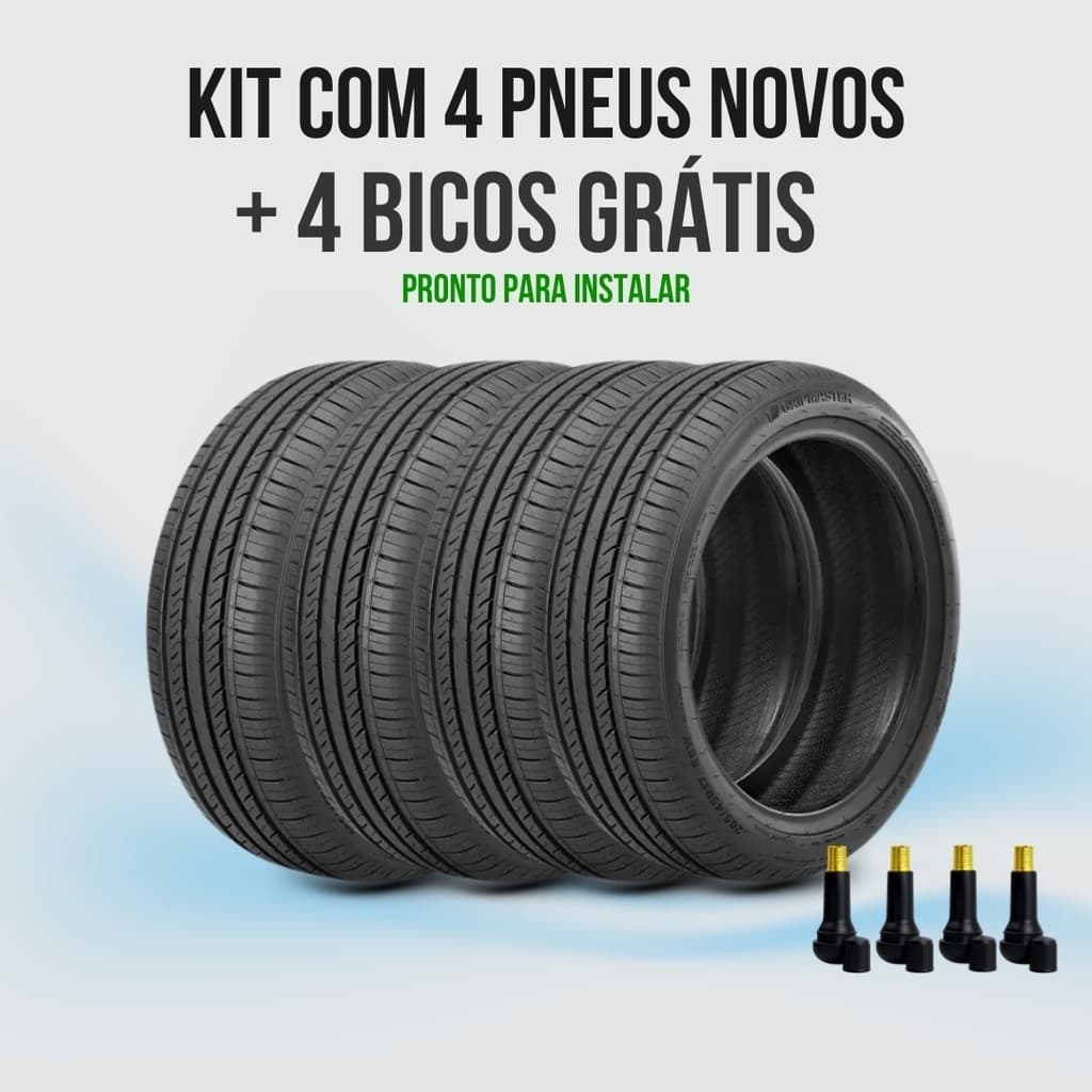 Jogo de Pneu Completo 4 Peças Com Bicos 195/60 R15 Gripmaster G-push 88V Pronto Entrega