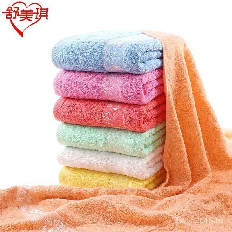 Toalhas de banho de algodão com padrão jacquard liso em cores pastel