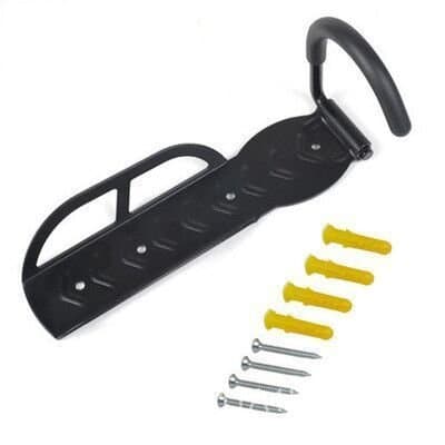 Suporte de parede para bicicletas preto com parafusos e buchas