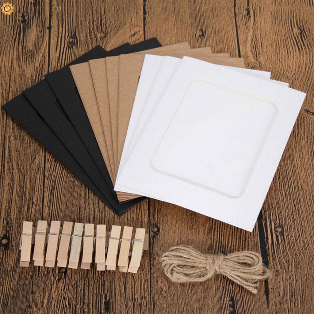 Conjunto de porta-retratos de papel kraft 10 unidades para decoração de berçário