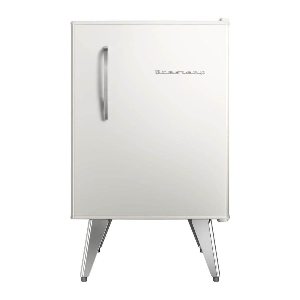 Frigobar Brastemp Retrô 76 Litros Classic White - BRA08HB em pé, fundo branco
