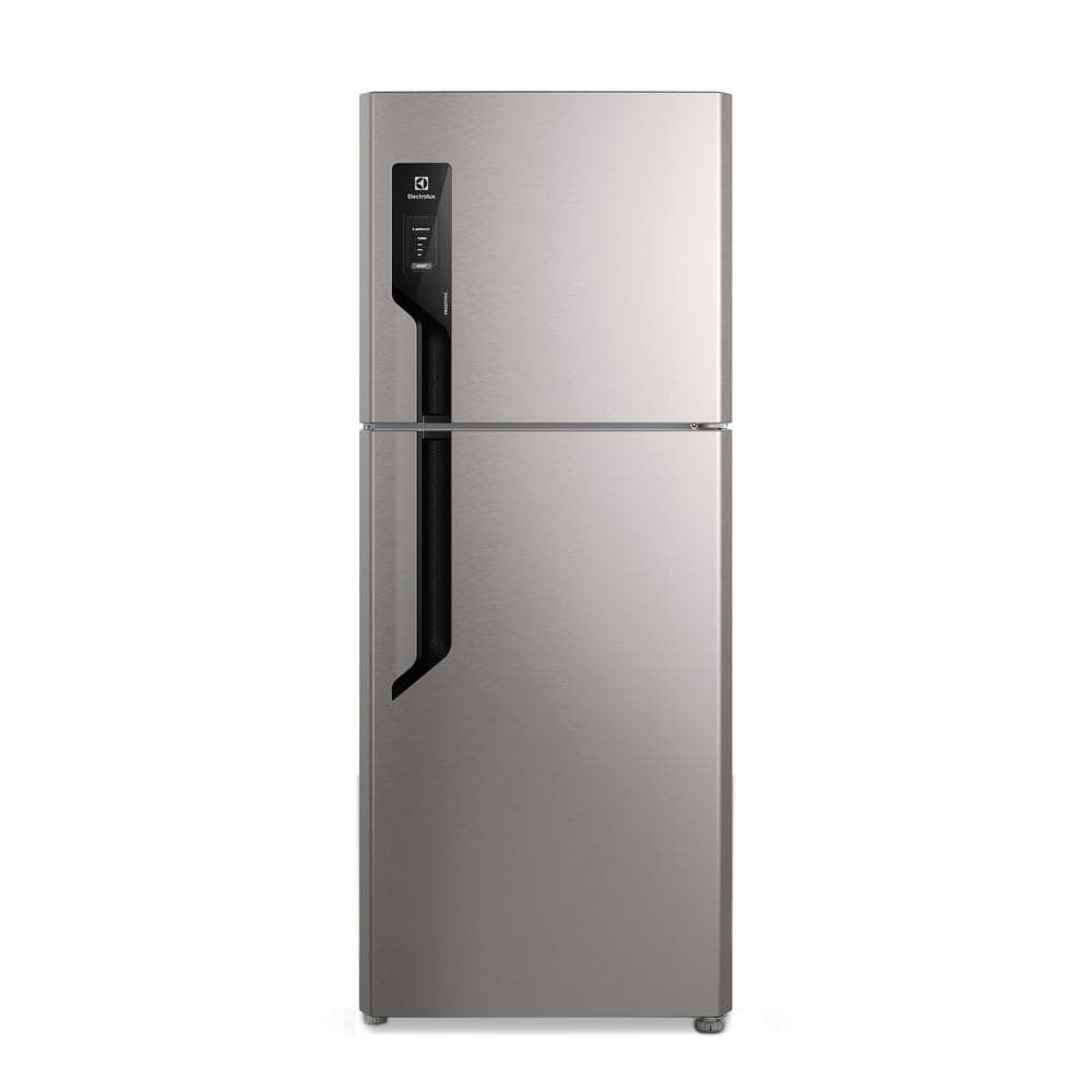 Geladeira Electrolux Frost Free 432L Efficient AutoSense Duplex Inox Look (TF70S) perfil lateral esquerdo
