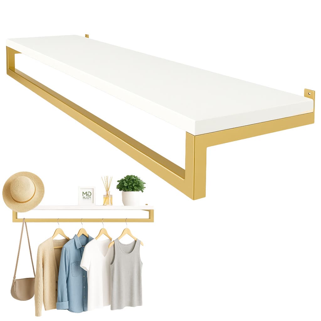 Cabideiro Arara 80cm Suspenso Closet Roupa Com Prateleira