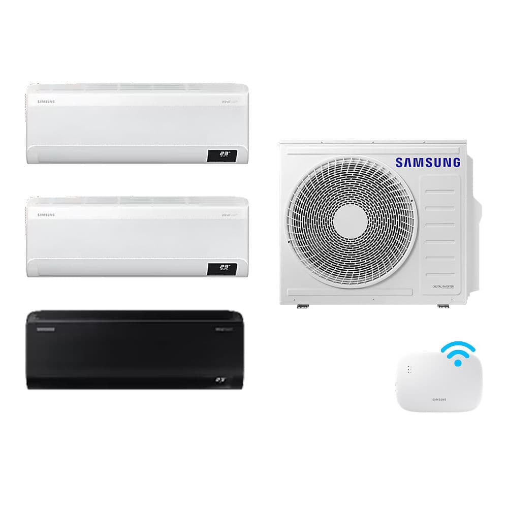 Tri-Split Samsung WindFree 24.000 BTUs (1x9000 Black Edition -2X9000 White) Q/F com WiFi 220V
