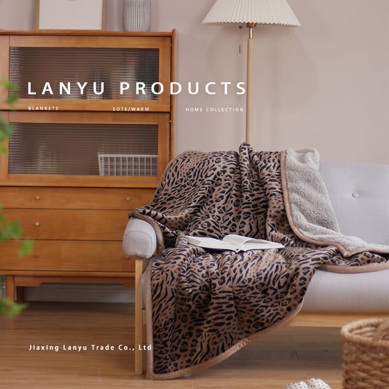 Cobertor estampado de leopardo engrossado outono inverno cobertor de flanela Coral cobertor de ar condicionado escritóri