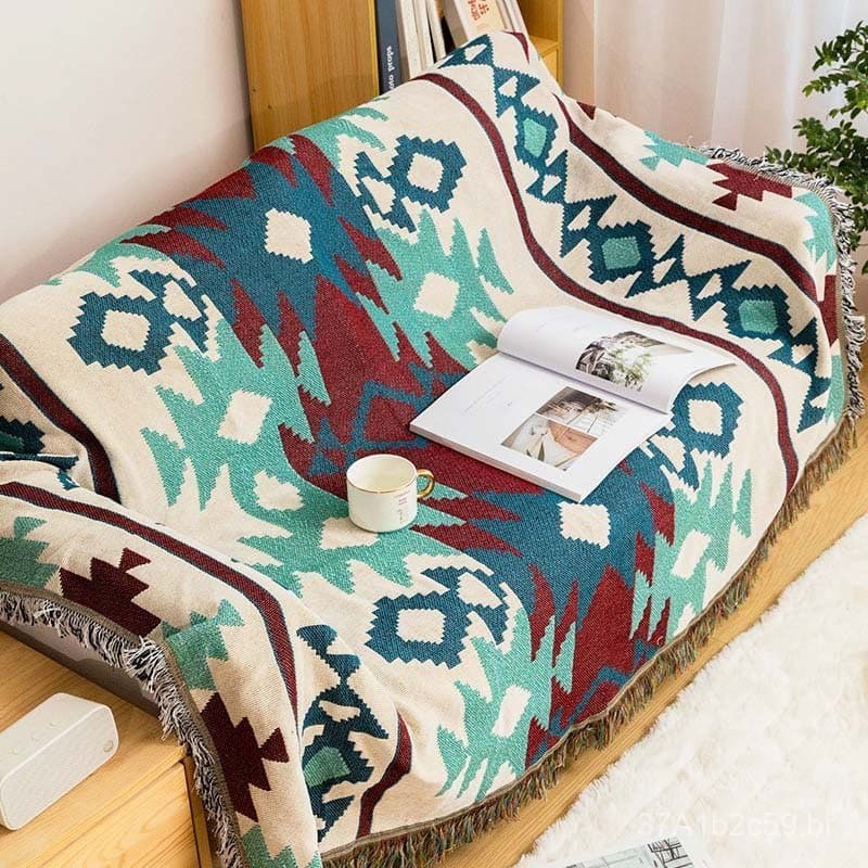Manta decorativa para sofá em estilo pastoral americano, manta para hospedagem, manta para descanso, manta para camping,