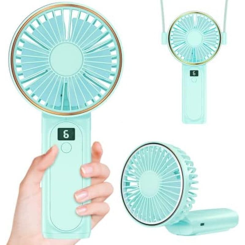 Ventilador Portátil, Ventilador de Mão, Ventilador Pessoal Recarregável de 4000mAh, 180 °     Ventilador de Mesa Mini Do