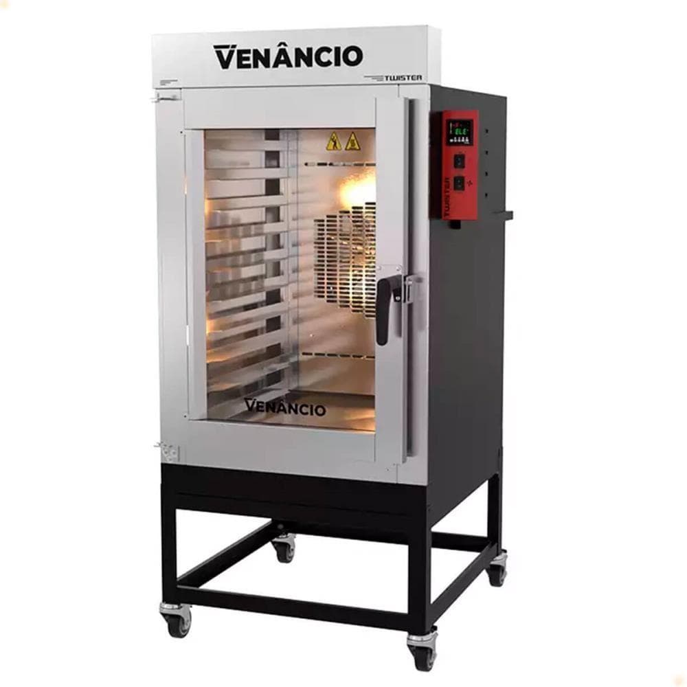 Forno industrial Venâncio Turbo Twister elétrico para 10 esteiras, 380V trifásico