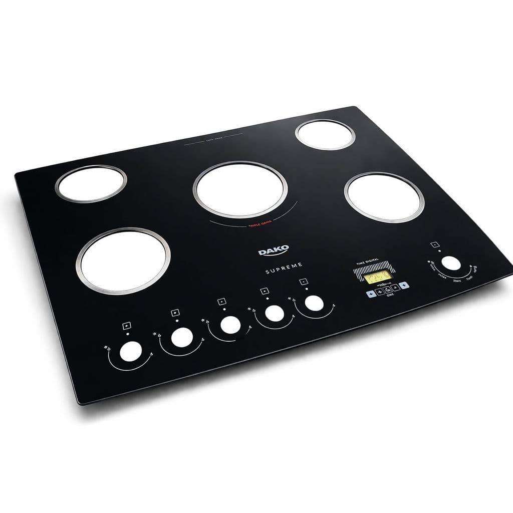 Mesa de Vidro Fogão Dako Supreme Timer 5 Bocas | Vidro Original
