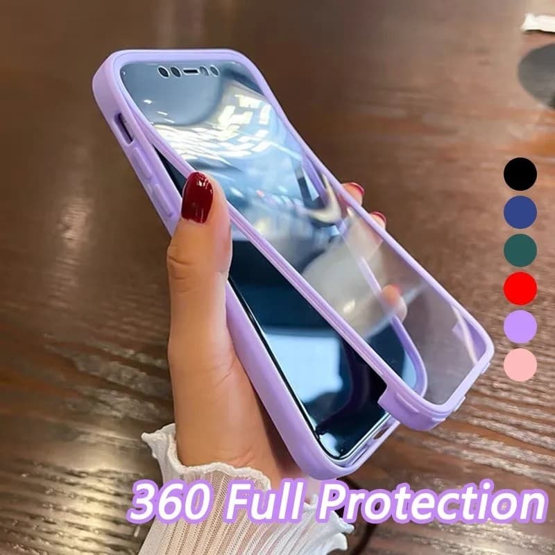 Capa transparente para smartphone Samsung com proteção completa de 360 graus