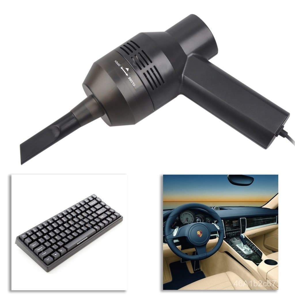 Aspirador de pó portátil USB preto para computador e casa