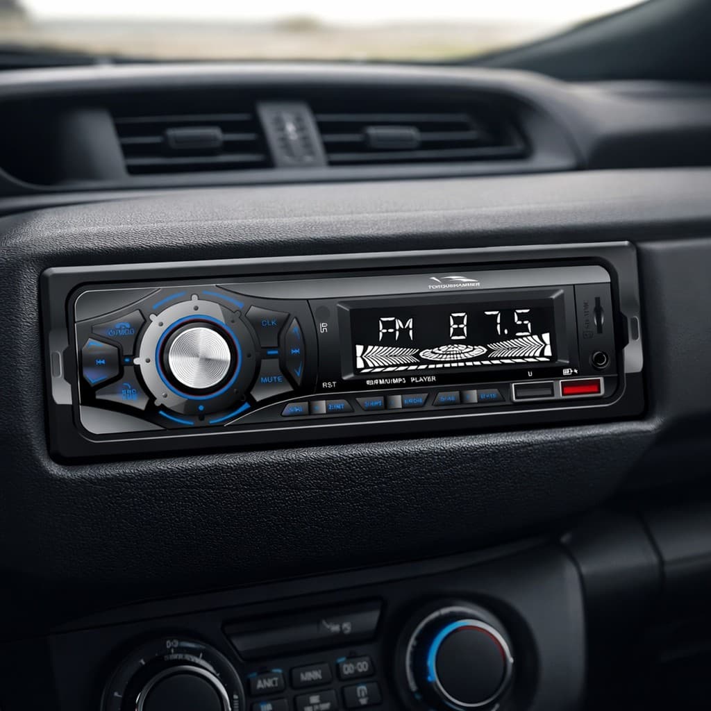 Rádio automotivo 1 din com tela LED e controle remoto
