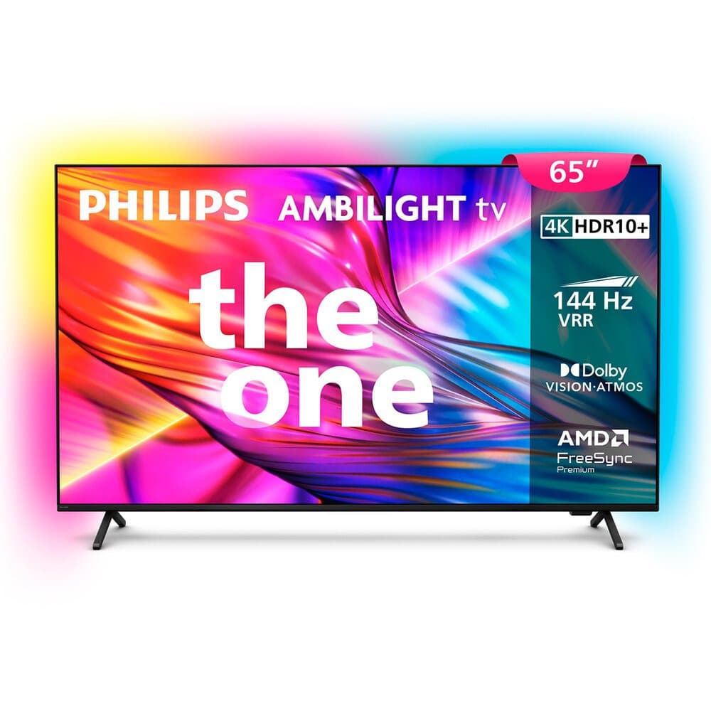 Smart TV Philips Ambilight 65 polegadas 4K UHD com texto 'the one'