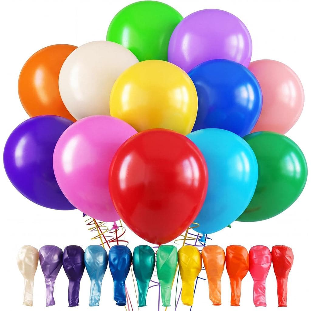 Balões arco-íris em várias cores para festas de aniversário e eventos especiais