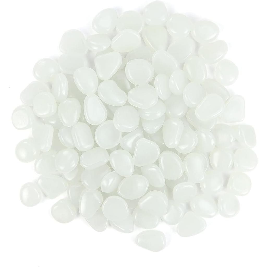100 peças de pedras luminosas brancas para jardim, aquários e plantas em vasos