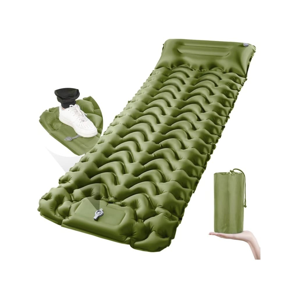 Colchão inflável leve para uso externo, colchão inflável à prova de umidade para viagens e camping, colchão inflável par