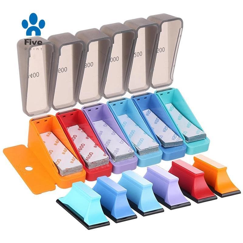 Kit De Lixadeira Micro Detalhe 120 Unidades , Mini Bloco De Lixa Manual De 3 " X 1 " Com Lixas De Grão 400-1500 E 6 Bloc