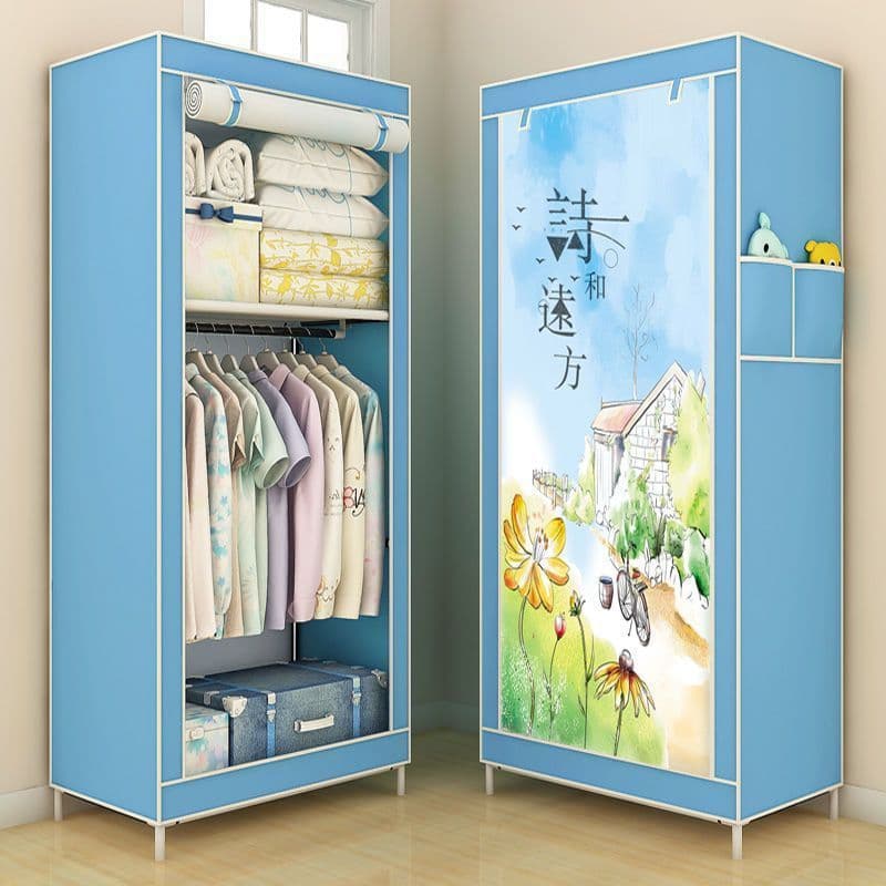 Guarda-roupa simples e elegante, guarda-roupa montado minimalista, moderno e econômico, armário de armazenamento, guarda