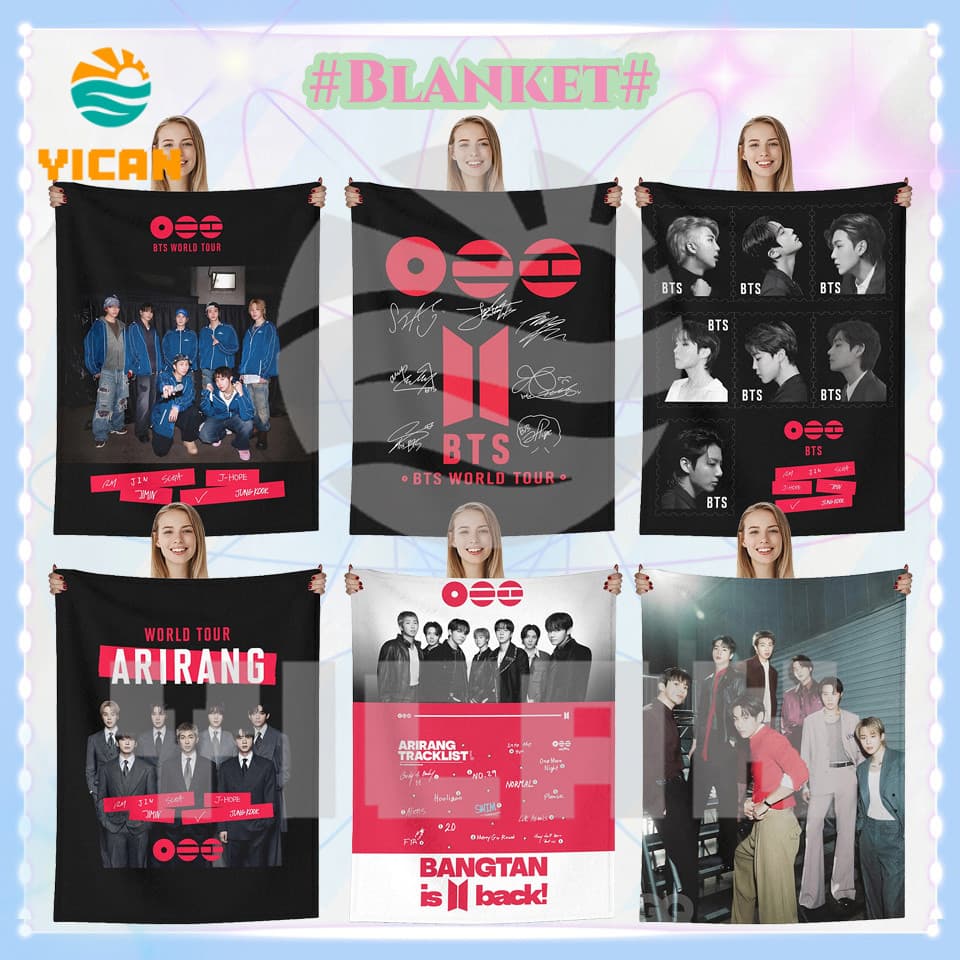 BTS ARIRANG Cobertor Super Macio De Flanela , Cobertores De Lã , Fuzz Confortável Para Cama , Sofá , Crianças E Adultos