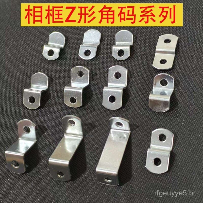 Suportes de canto trapezoidais de metal prateado para painéis traseiros de molduras