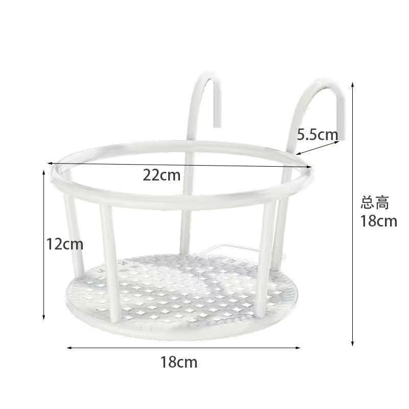Suporte de janela branco para plantas com medidas detalhadas