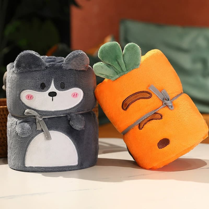 Cobertor fofo de desenho animado, cobertor para dormir no escritório, cobertor de flanela, cobertor para ar condicionado