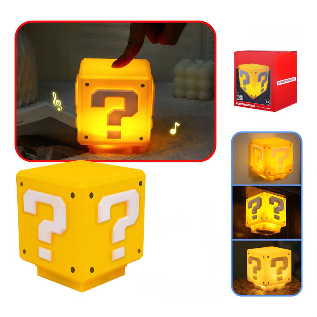 Luminaria Super Mario Bros Cubo Musical USB LED Lâmpada Noturna para Crianças Quarto Lâmpada de Mesa Carregamento USB