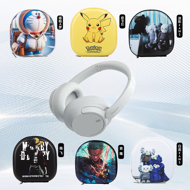 Capas protetoras de fone de ouvido Sony WH-CH710N com personagens de anime e Doraemon