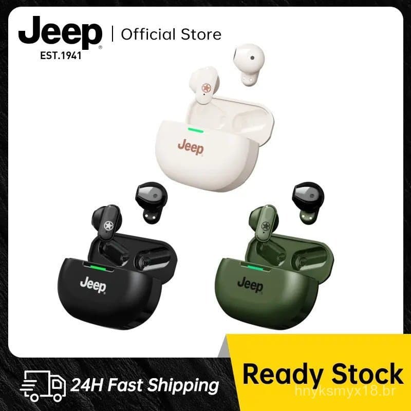 Fones de ouvido sem fio Jeep JP EW011 TWS em cores branco, preto e verde militar