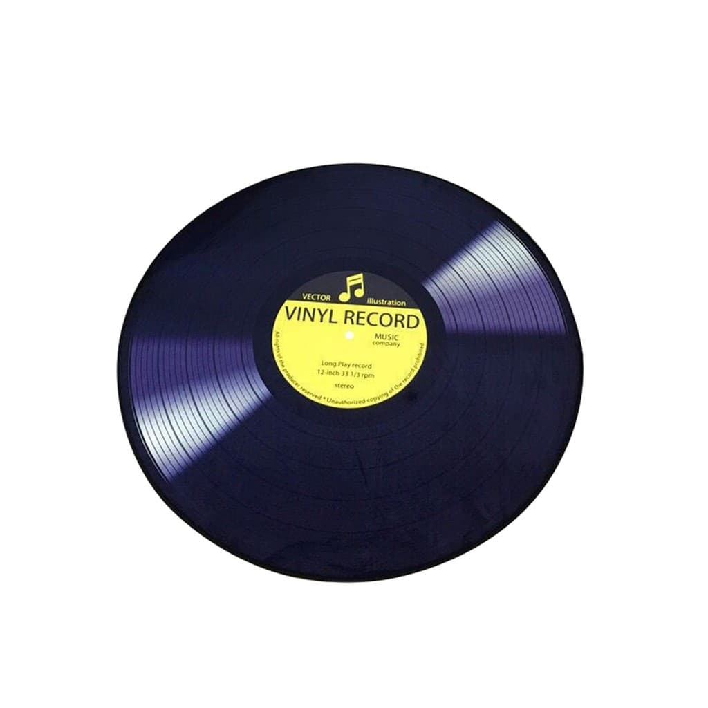 Tapete circular de vinil com aparência de disco de vinil, fundo branco