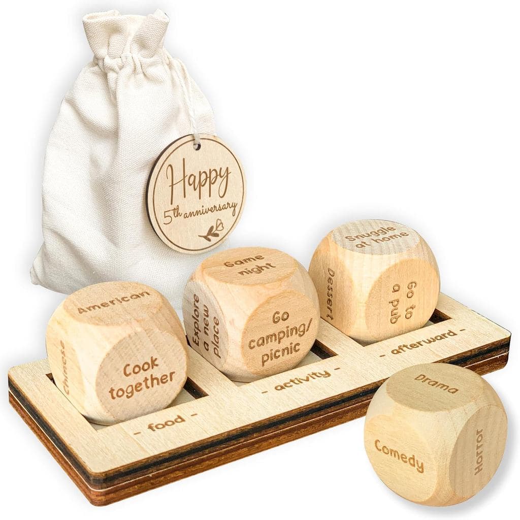 Presente de Madeira para Ele e Ela no 5º Aniversário - Presentes de Casamento para Esposa e Marido no 5º Aniversário, Id