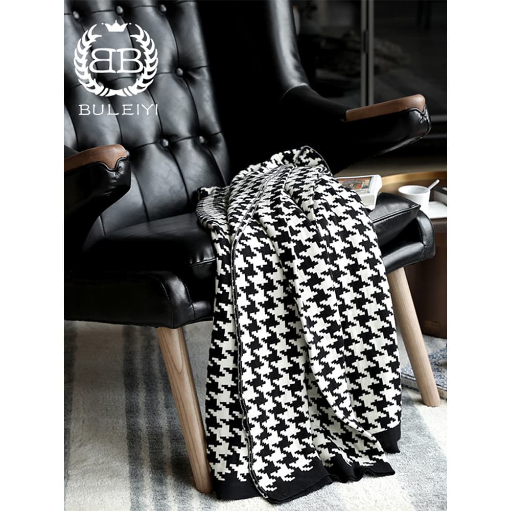 Puro algodão luz luxo Houndstooth cobertor de algodão escritório Nap cobertor único ar condicionado cobertor Nordic ins 