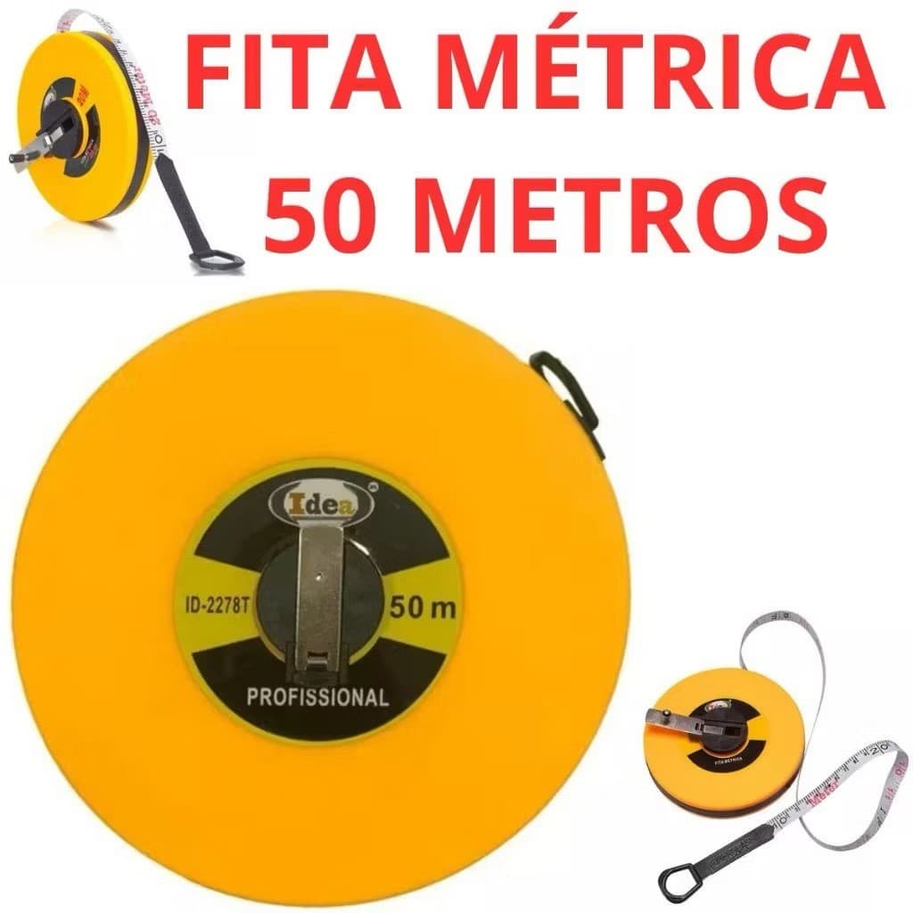 Fita Métrica Trena 20,30，50 Metros Fibra De Vidro Longa Tipo C/ Manivela