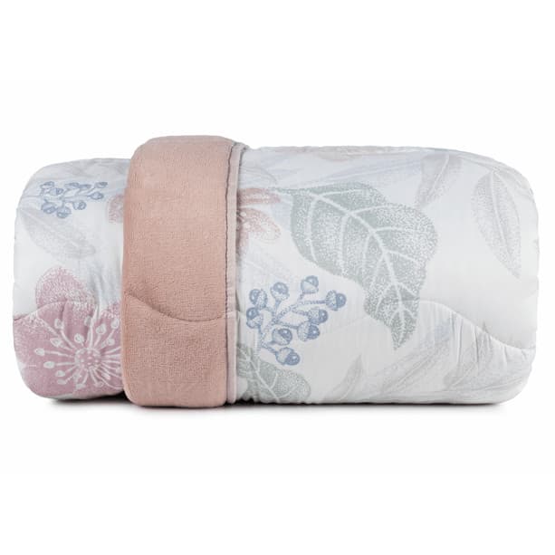 Edredom Blend Queen Comfort Plush Sortido 220X230CM da ALTENBURG com design floral rosa e azul