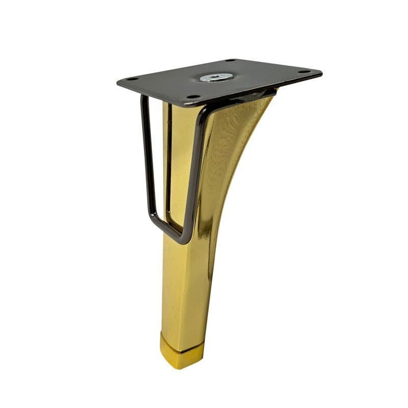 Pé de apoio dourado moderno para móveis com base preta