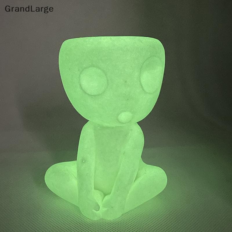 Escultura Grão-Grão verde fluorescente iluminada em pé