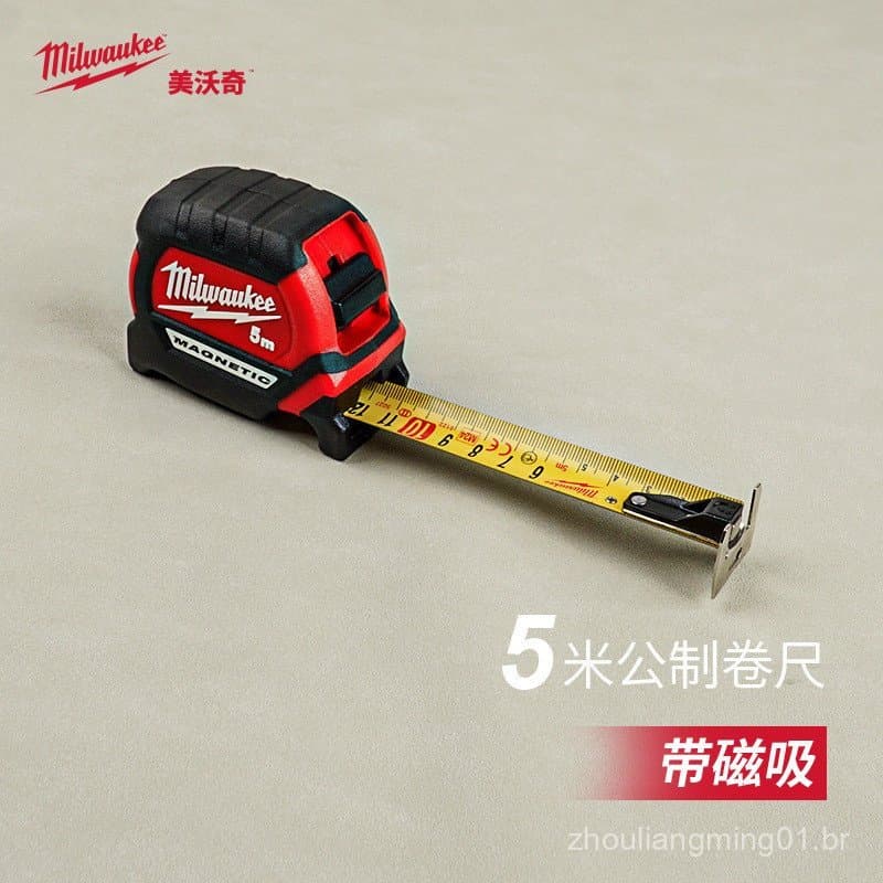 Fita Métrica Magnética Premium Milwaukee 5 Metros, Fita Métrica de Aço Magnética 4932464599