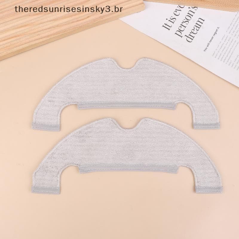 Panos de limpeza para aspirador Dreame D10s Plus, cor cinza, sobre fundo bege