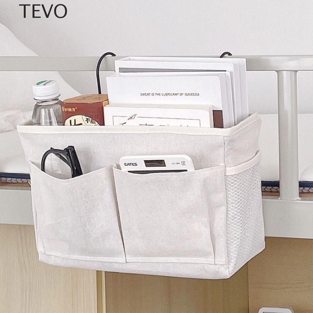 Bolsa suspensa para sofá TEVO, organizador de berço, suporte de cama, armazenamento de cabeceira fraldas lateral, cor branca