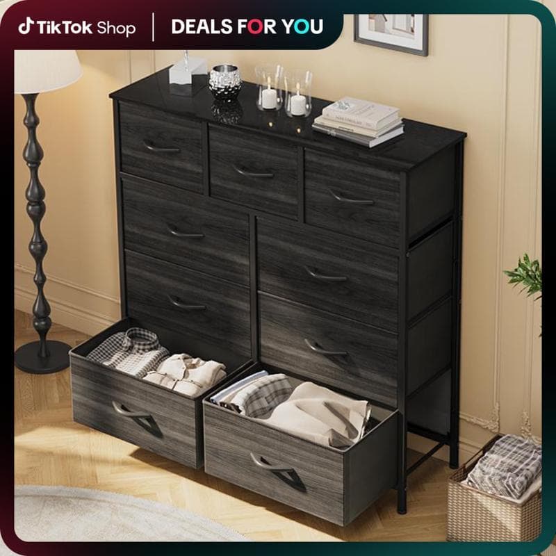 Heheshopdealsforyoudaysyitahome Cômoda Com 9 Gavetas Para Quarto , Cômodas Altas De Tecido E , Torre De Armazenamento De