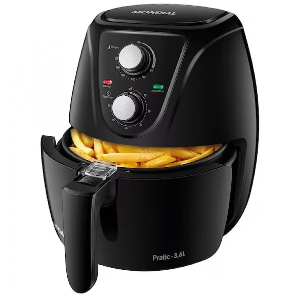 Fritadeira elétrica sem óleo Mondial AF-36-FB 3,6L com batatas fritas