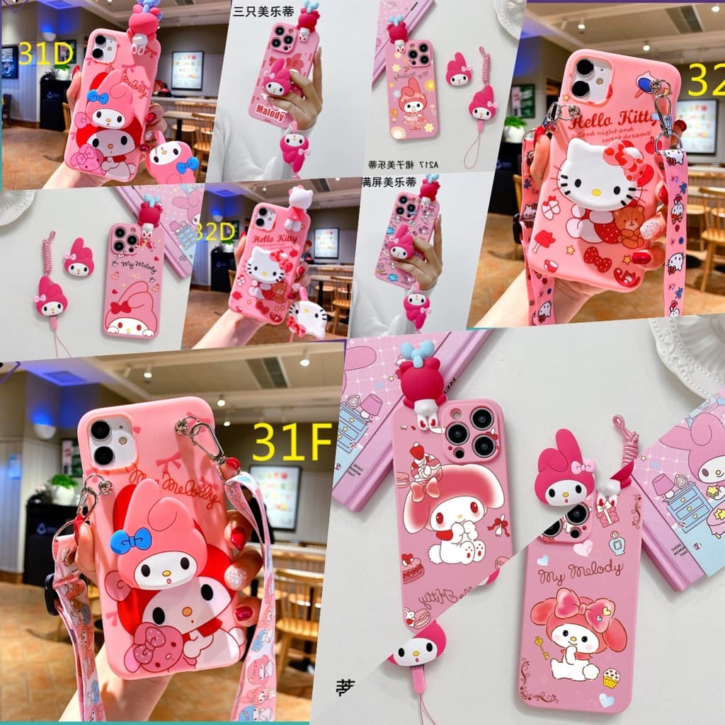 Capa de telefone Hello Kitty para Samsung Galaxy com design 3D e personagens de Minha Melodia