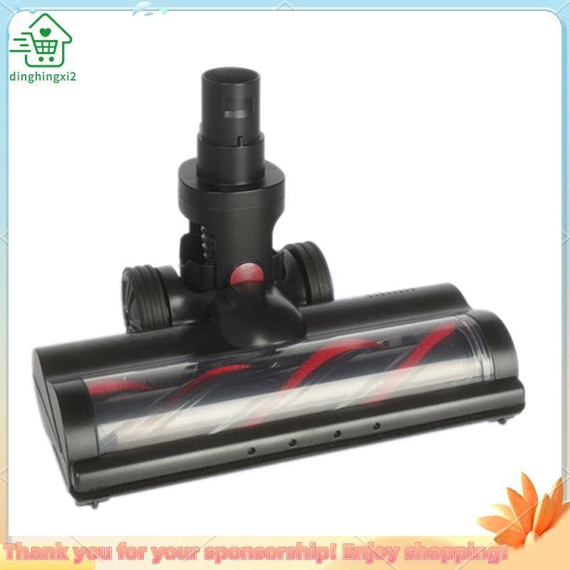 Cabeça de limpeza motorizada para aspirador de pó sem fio P11, escova de piso elétrica, botão vermelho, detalhes em preto e vermelho.