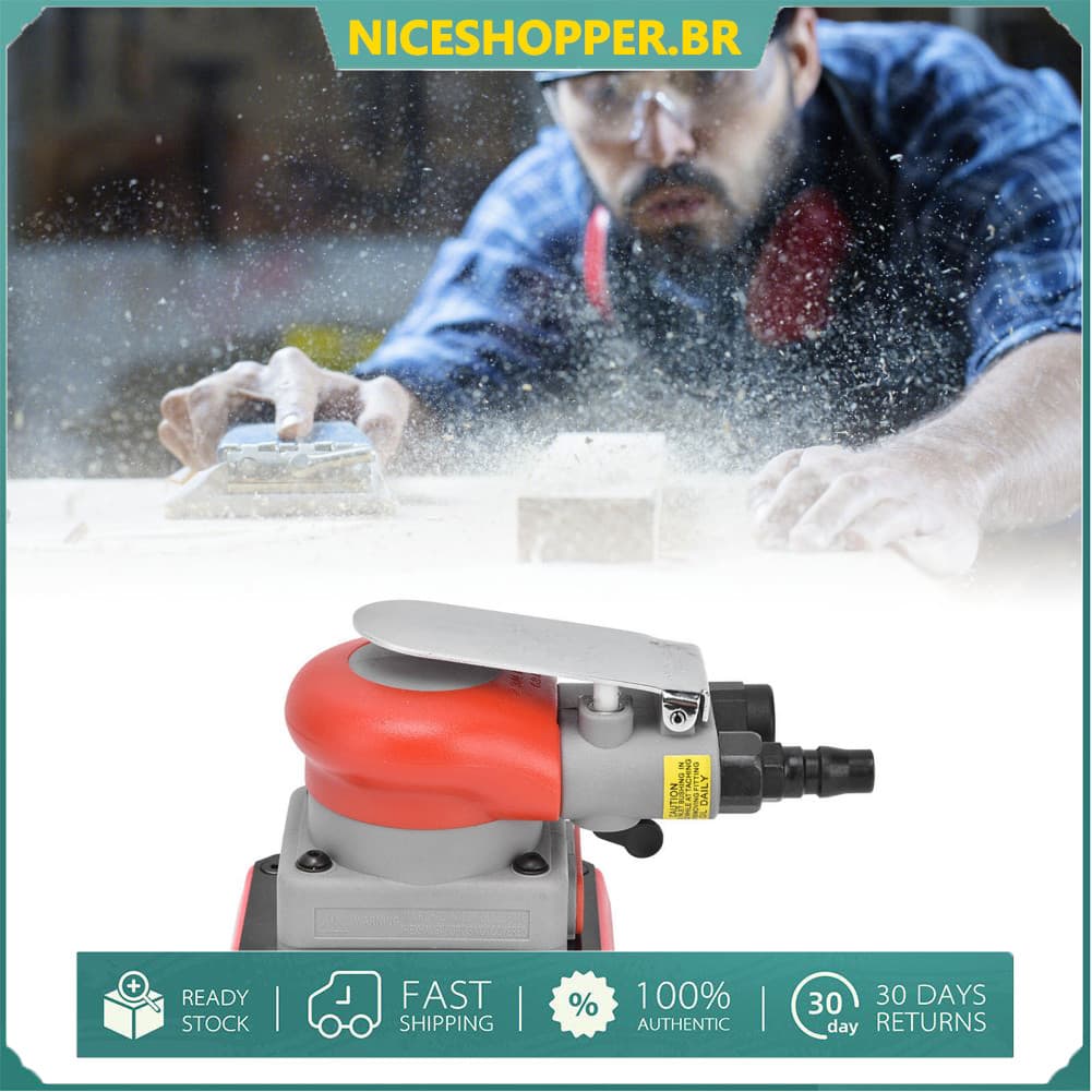 Lixadeira pneumática liga de aço ar esquadra lixadeira máquinas de madeira 75x100mm