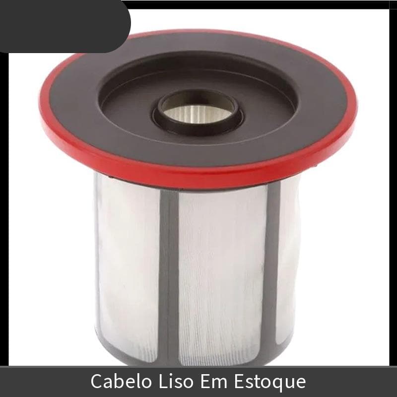 Filtro de bandeja de poeira para aspirador de pó com base preta e borda vermelha