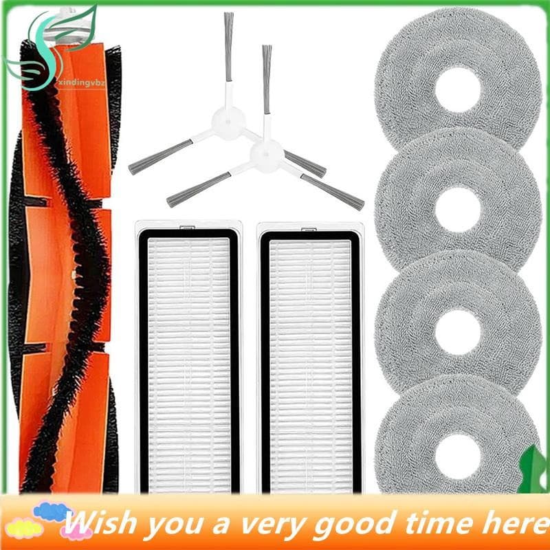 Kit de acessórios para aspirador Xiaomi S20 Plus com escova lateral, filtro Hepa, mop de pano e peças de reposição