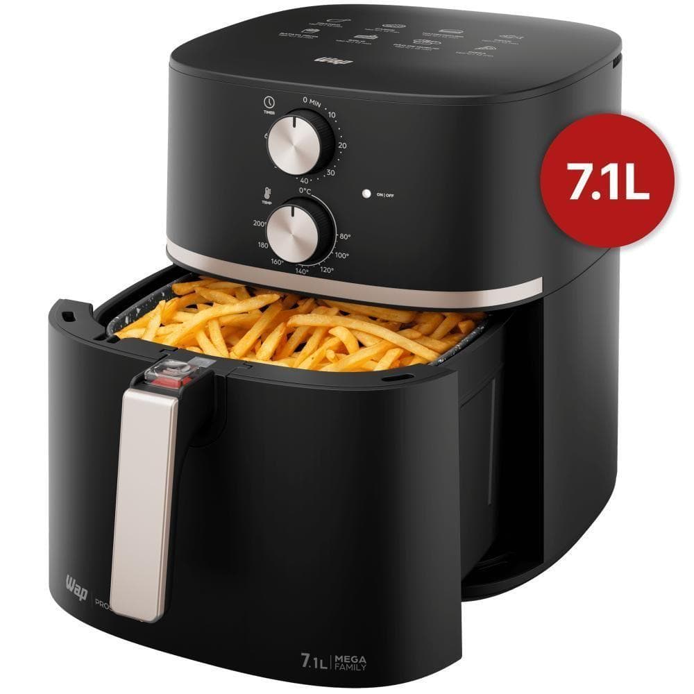 Fritadeira elétrica WAP Air Fryer Family 7,1L 220V com cesta cheia de fritas crocantes
