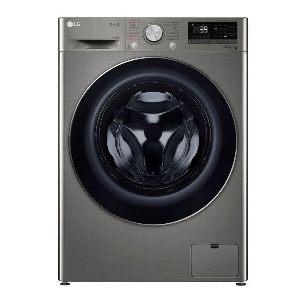 Lava e Seca Smart LG VC2 14kg Inox Look Com Inteligência Artificial AI DD CV9014PC2 110V