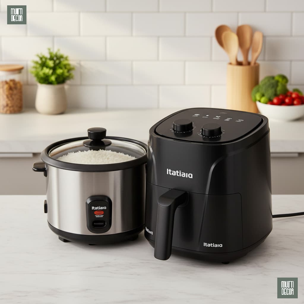 Kit completo de fritadeira de ar e panela de arroz Itatiaia para cozinha moderna