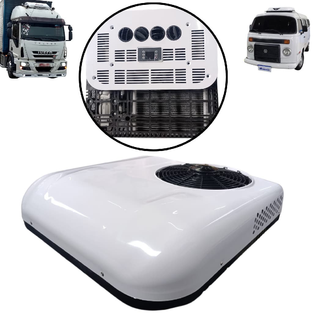 Ar-condicionado de teto elétrico reduzido 24V 7500 BTU para caminhão